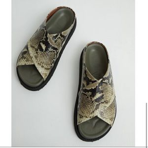 GANNI Snake Crossover Sandals